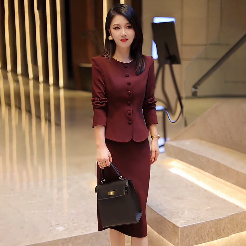 A1001秋冬季2024新款女装今年流行安可拉红小香风时尚气质职业装X