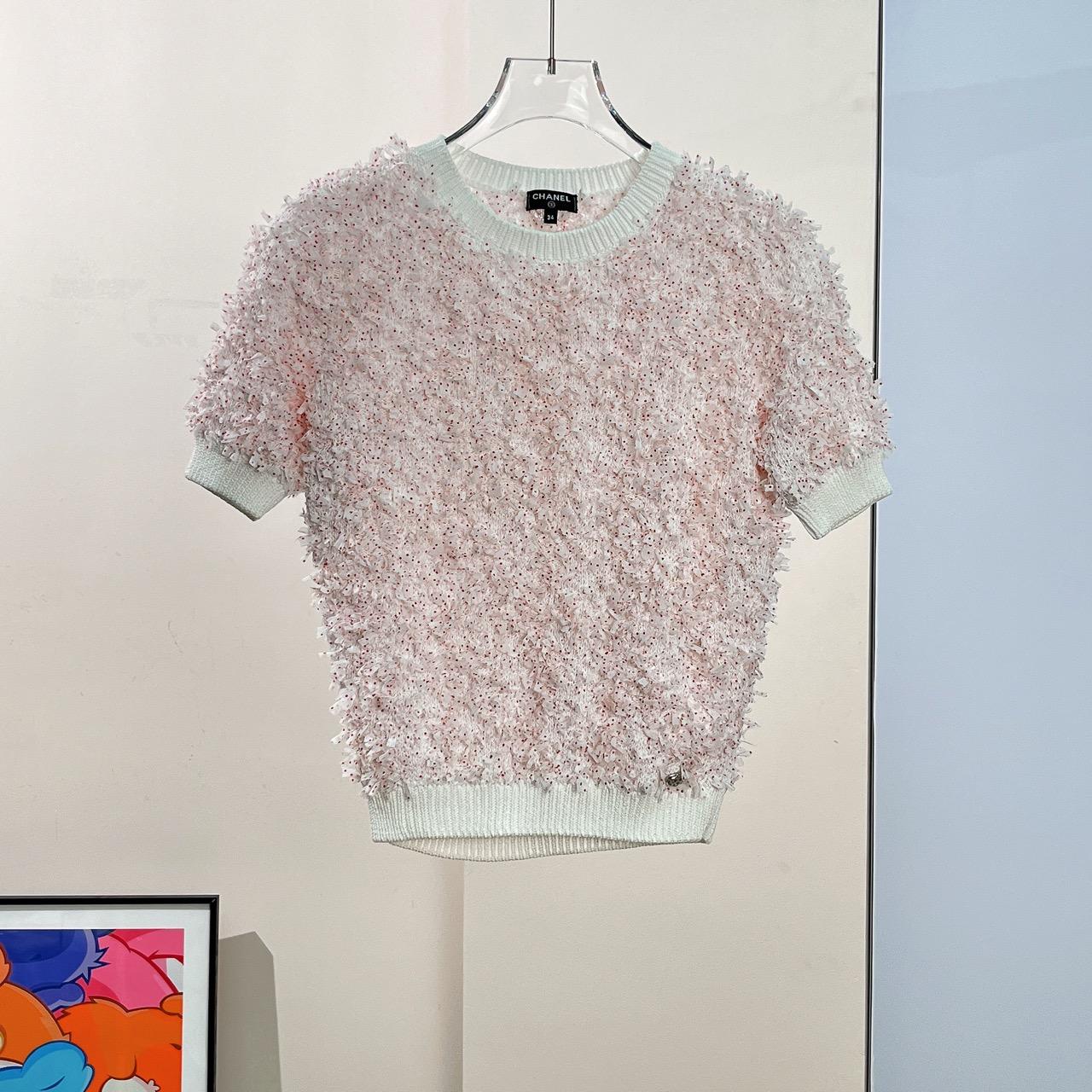 99新 Chanel/香奈儿 针织短袖上衣/34码/Xspz6212 