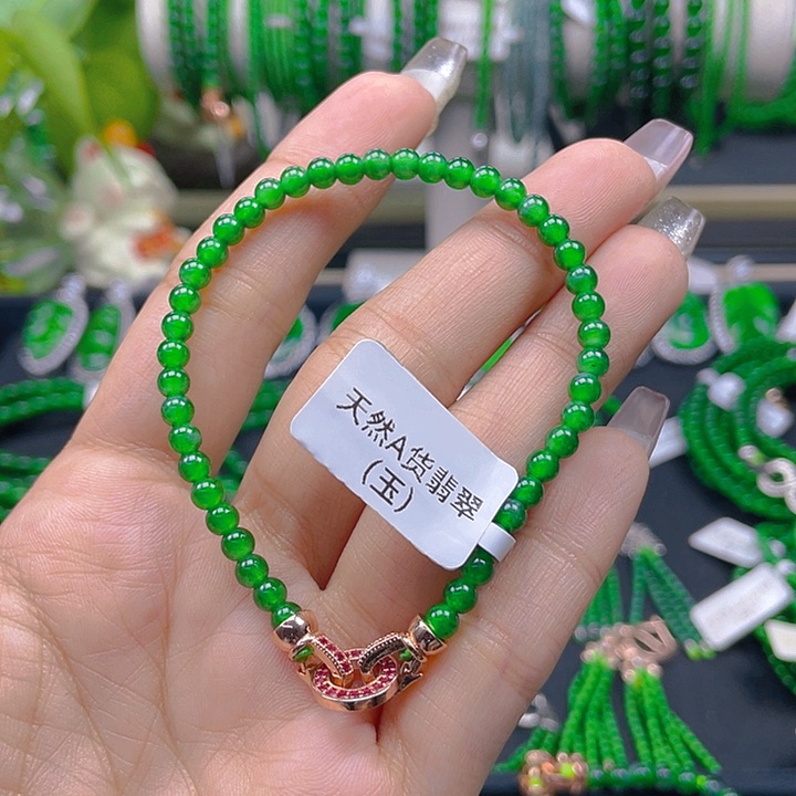 翡翠手链未镶嵌你*懂圆珠手链4