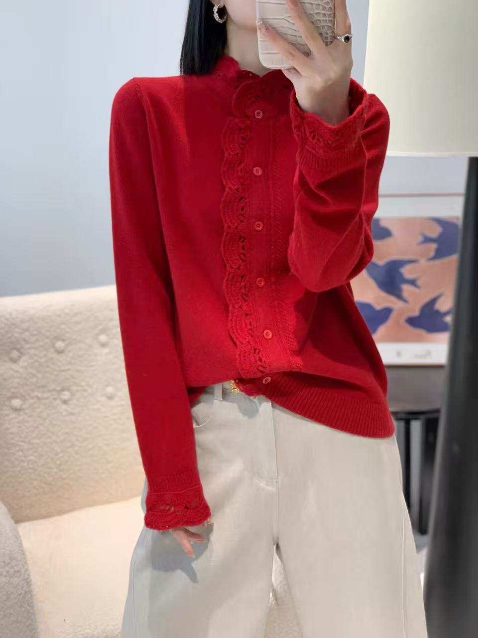 百搭精致感气质减龄排扣针织开衫毛衣毛衣女款爆款2025新款洋气