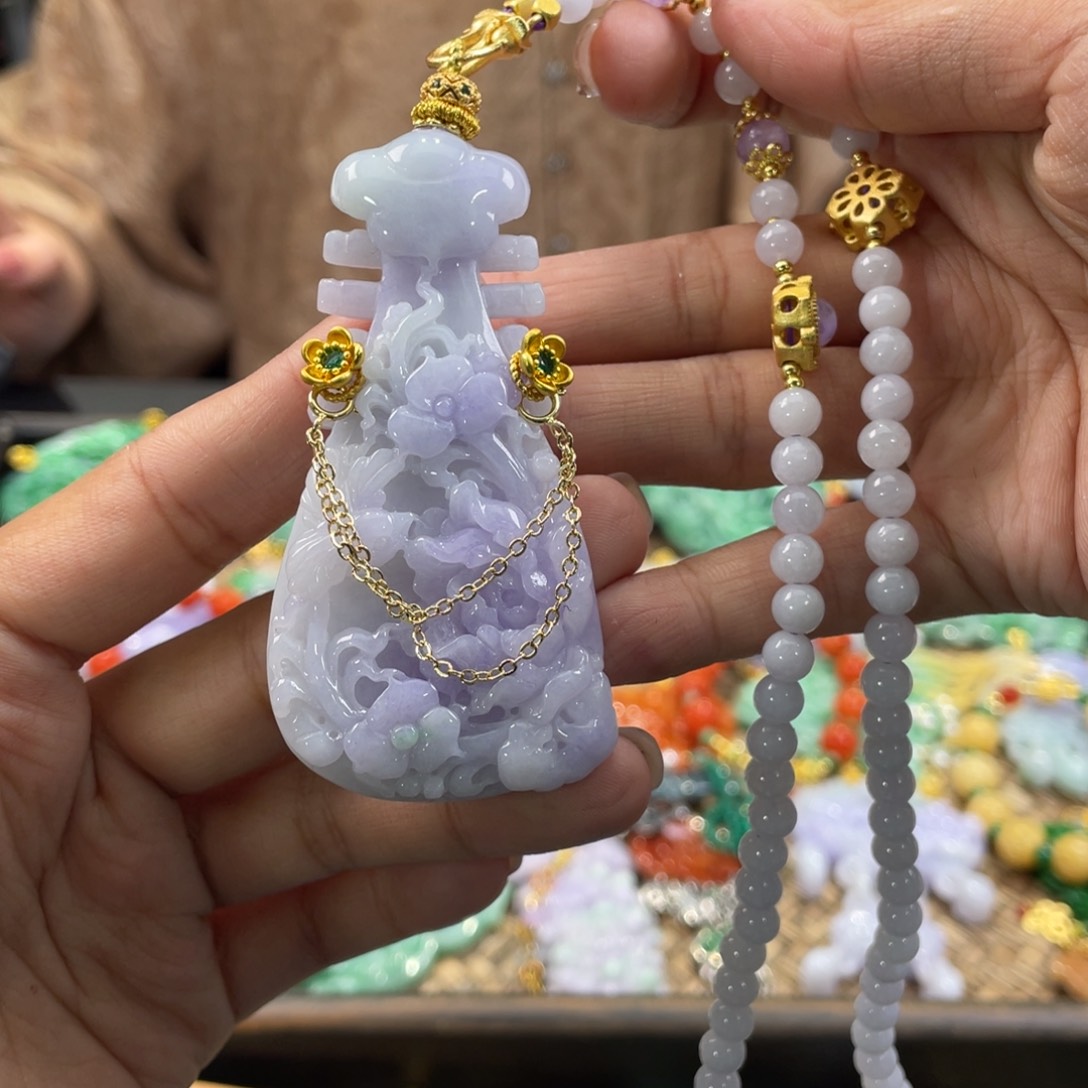 翡翠颈饰未镶嵌代编织