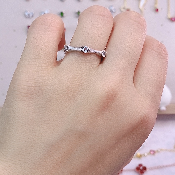 海蓝宝石戒圈银S925镶嵌