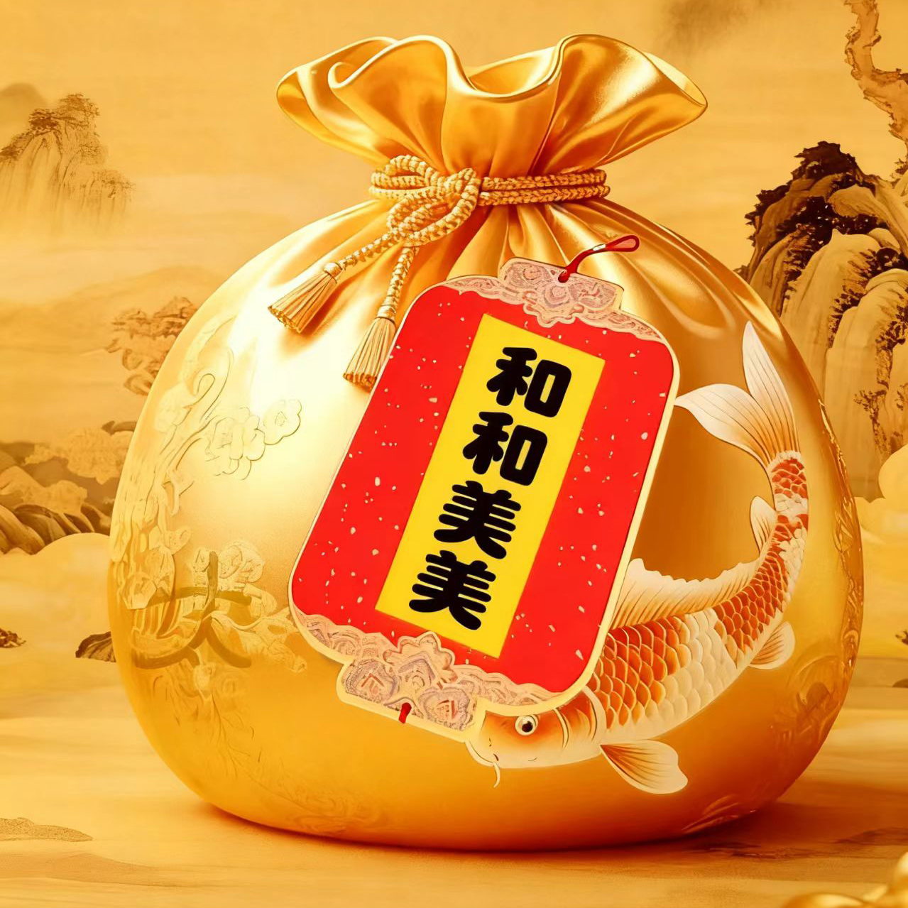 6号老师推荐 家庭 和和美美手绘卡   生肖挂饰入宅客厅玄学小物件