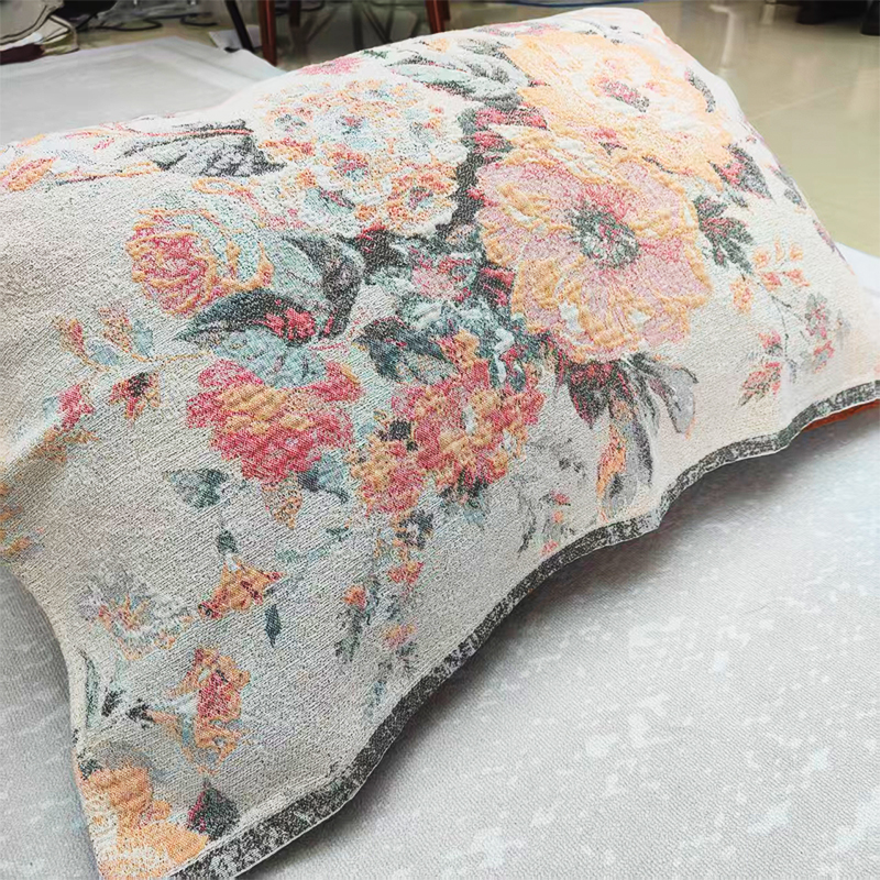 田园牧歌-雨露汉麻四季双面款一等品提花枕巾加厚