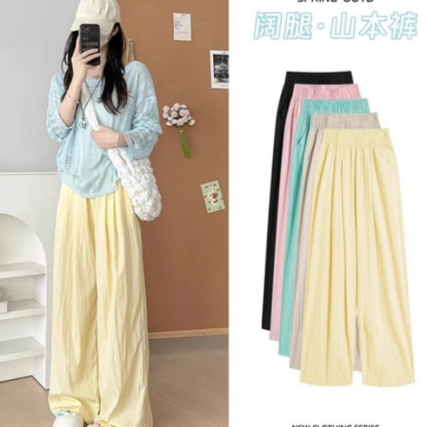 WL00035山本裤女夏季薄款2025新款小个子垂感慵懒松弛感阔腿裤子
