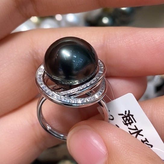 海水珍珠戒指银S925镶嵌12.11
