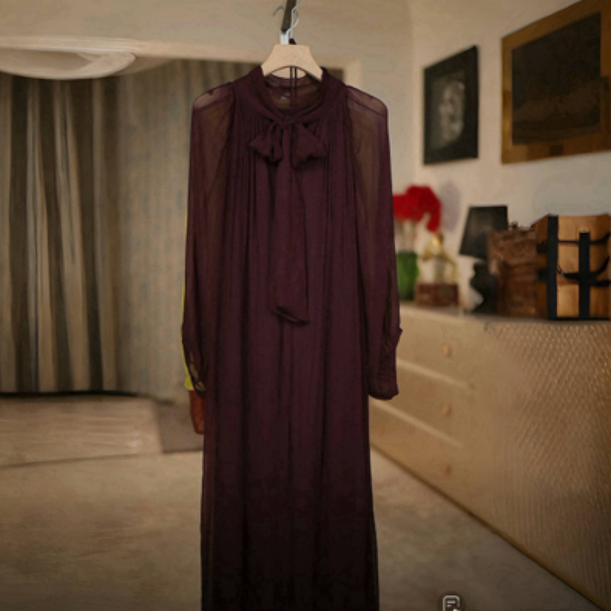 顺纡皱长款显瘦气质连衣裙88521#