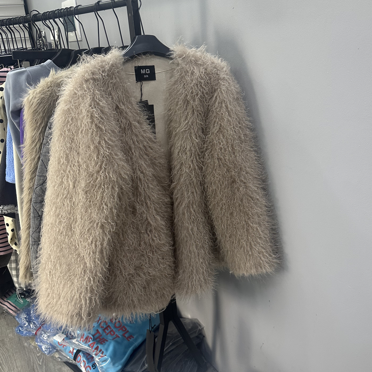 人造皮草 韩代货时尚定制款环保皮毛气质外套