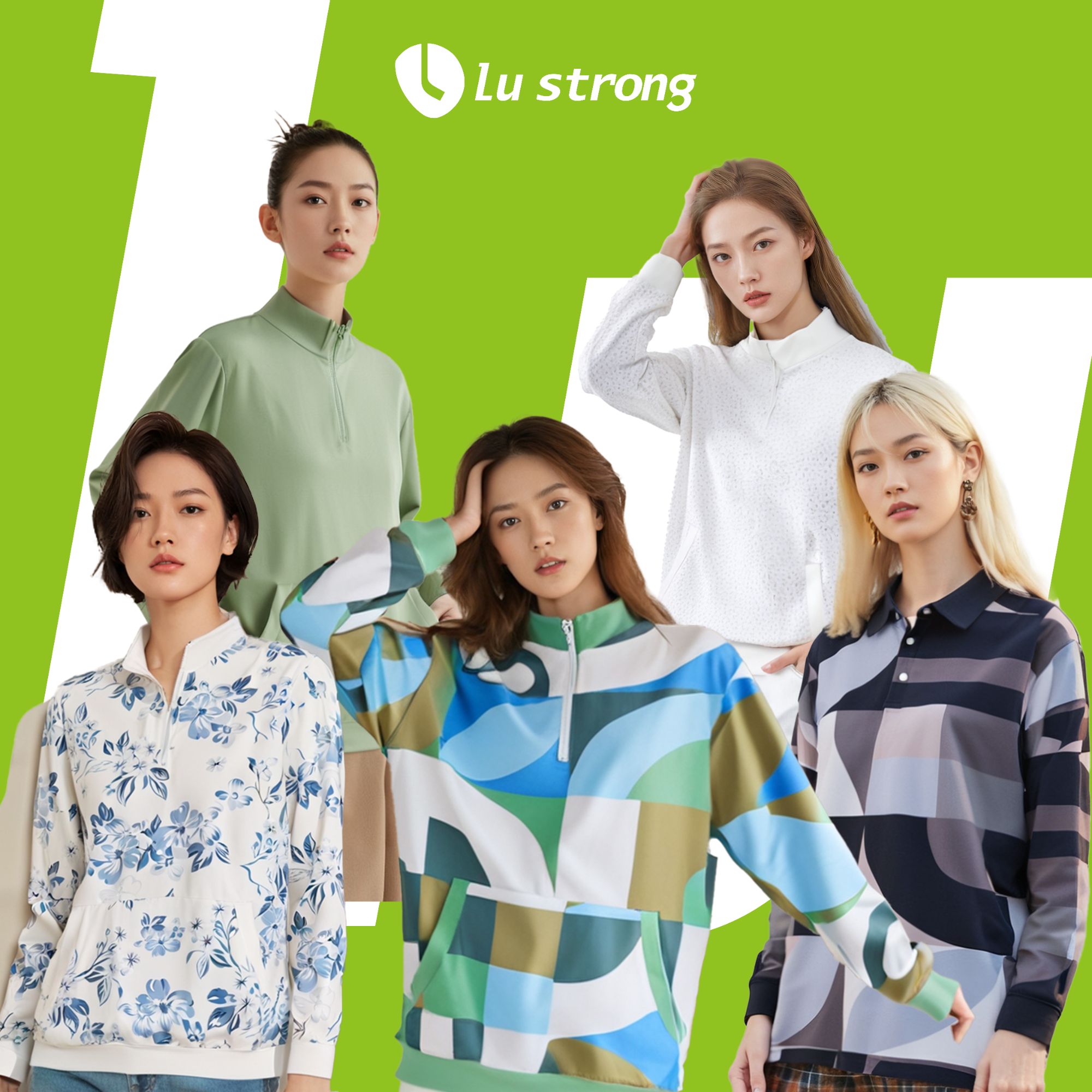 花色长袖立领/翻领打底衫 户外运动亲肤透气防紫外线满印印花设计