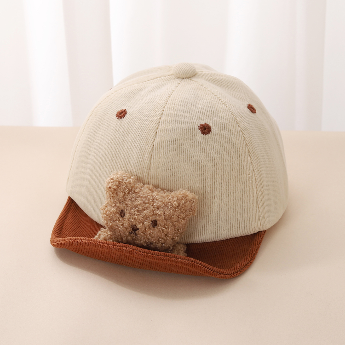 婴儿帽子秋季宝宝鸭舌帽卡通男童帽子女宝遮阳帽春秋小熊棒球帽萌