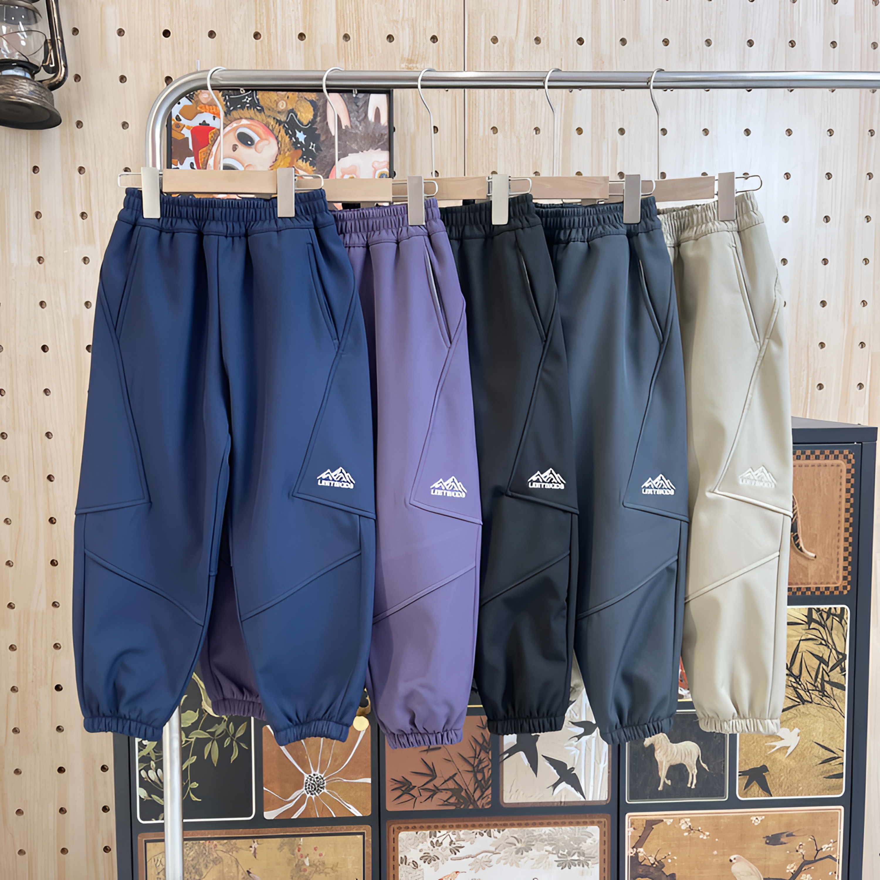 【山系三防冲锋裤】儿童一体绒冬季加绒加厚三防冲锋裤