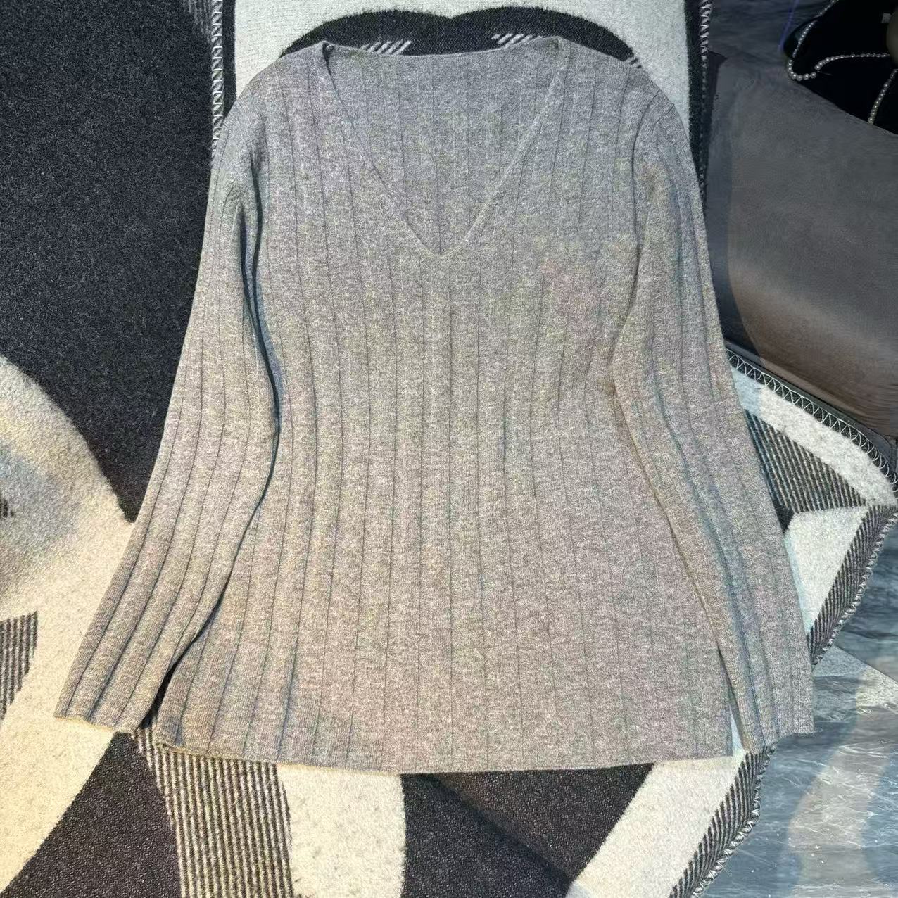 [Janunes Liu]轻熟风打底衫百搭休闲毛衣MY2185