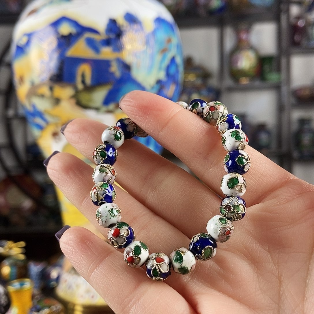 光***1铜卡8花丝圆珠手串