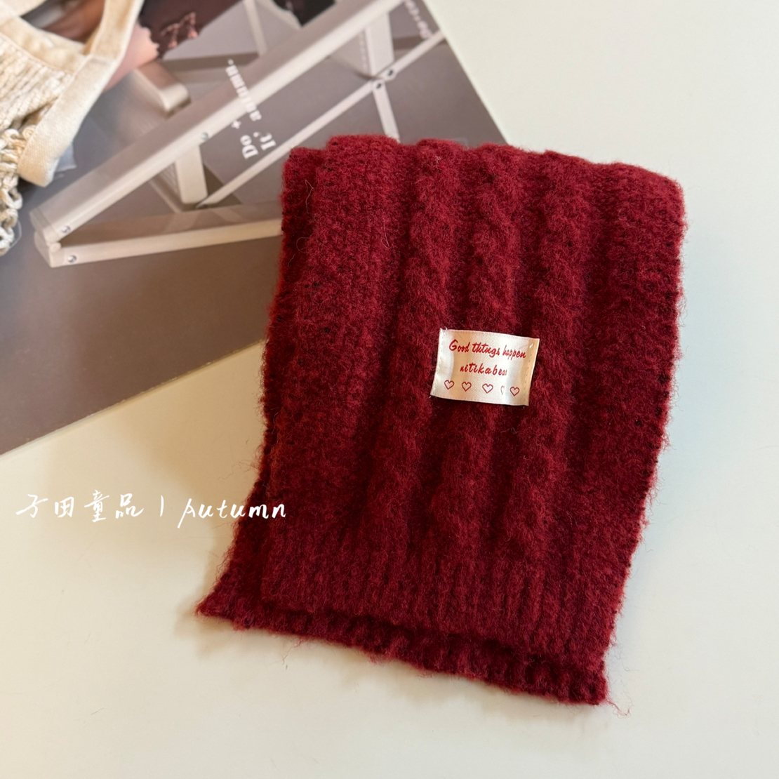 子田推荐-儿童韩系小标圣诞氛围感围巾