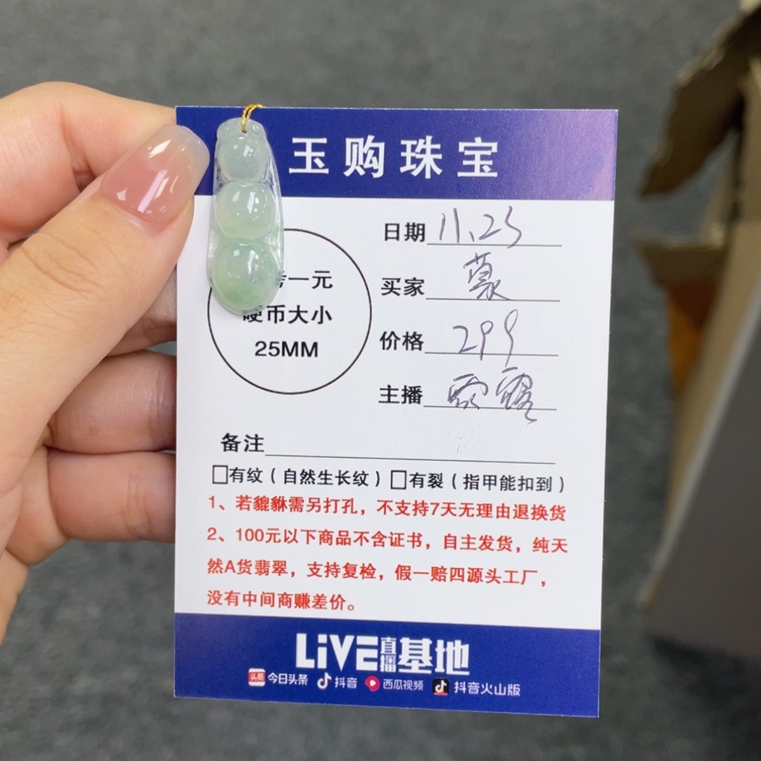 颈饰未镶嵌翡翠福豆