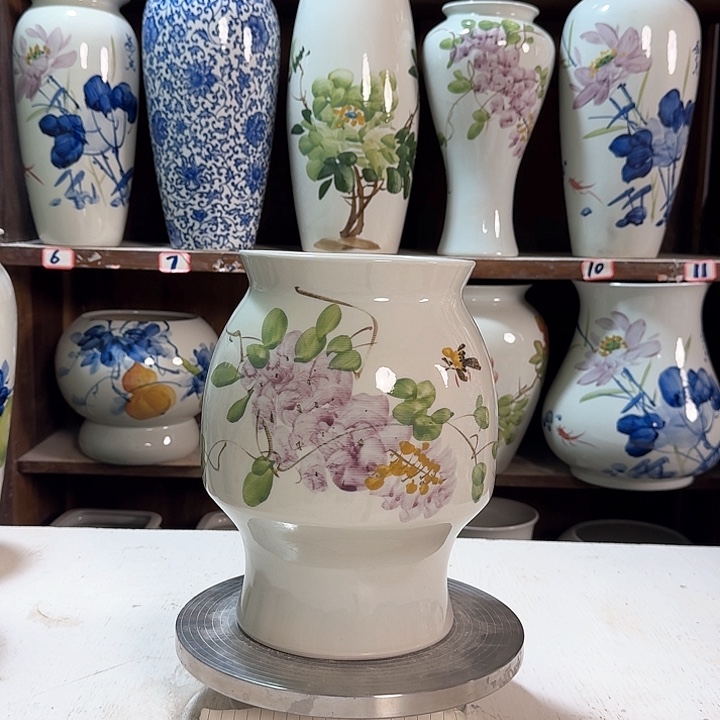 瓶高24口15紫藤新款陶瓷陶瓷