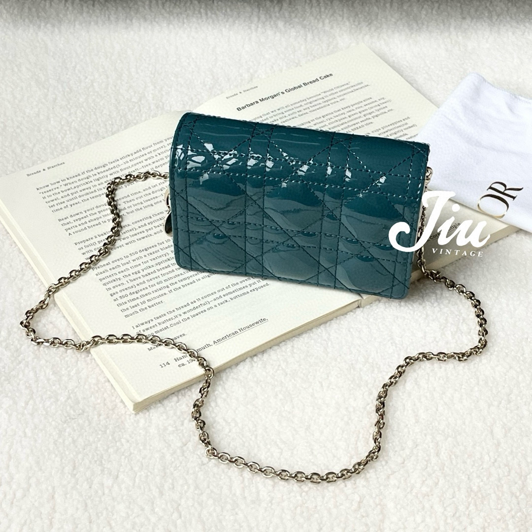 99新 DIOR/迪奥 漆皮mini woc链条包防尘袋CJM2-7483