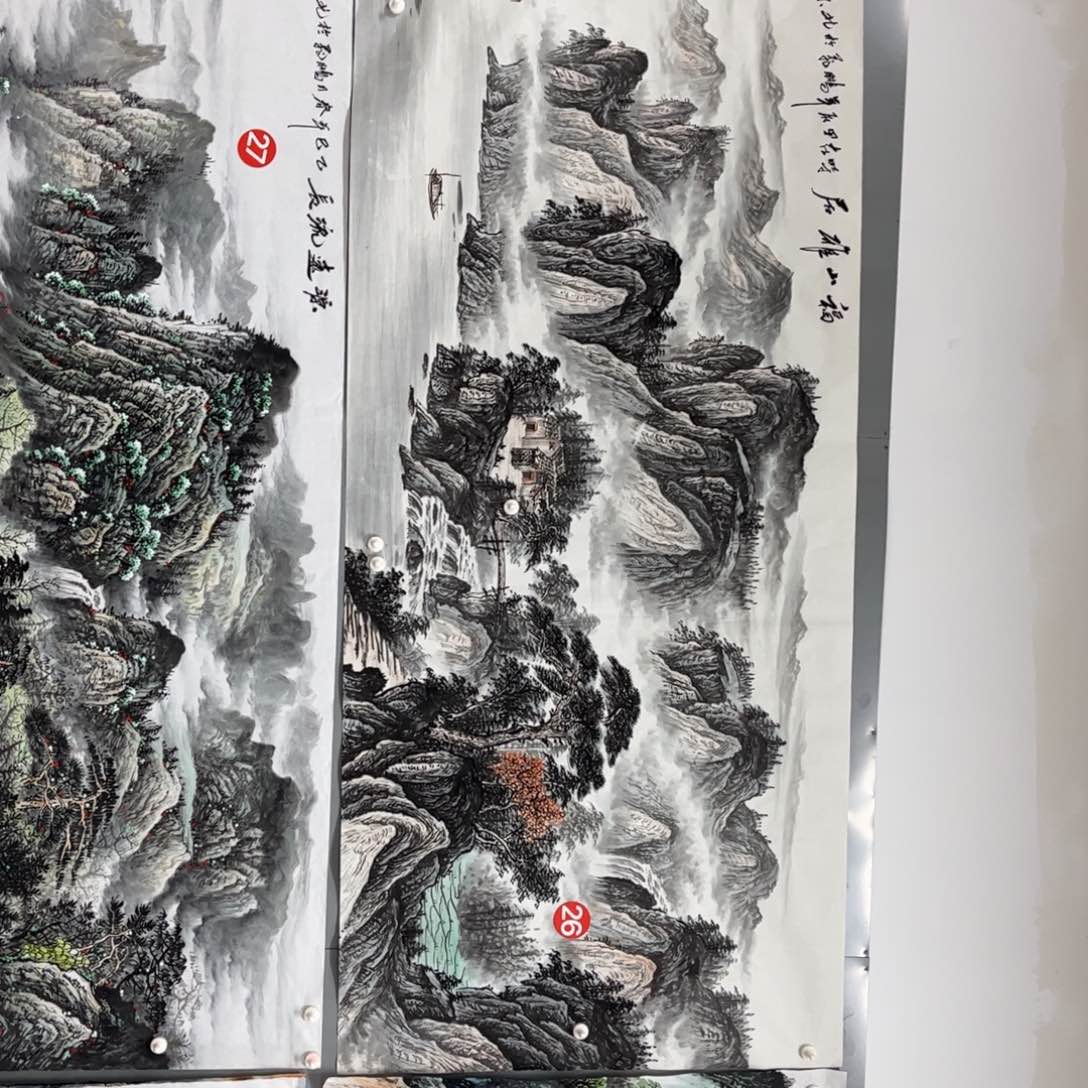国画嘉**机手绘山水作品