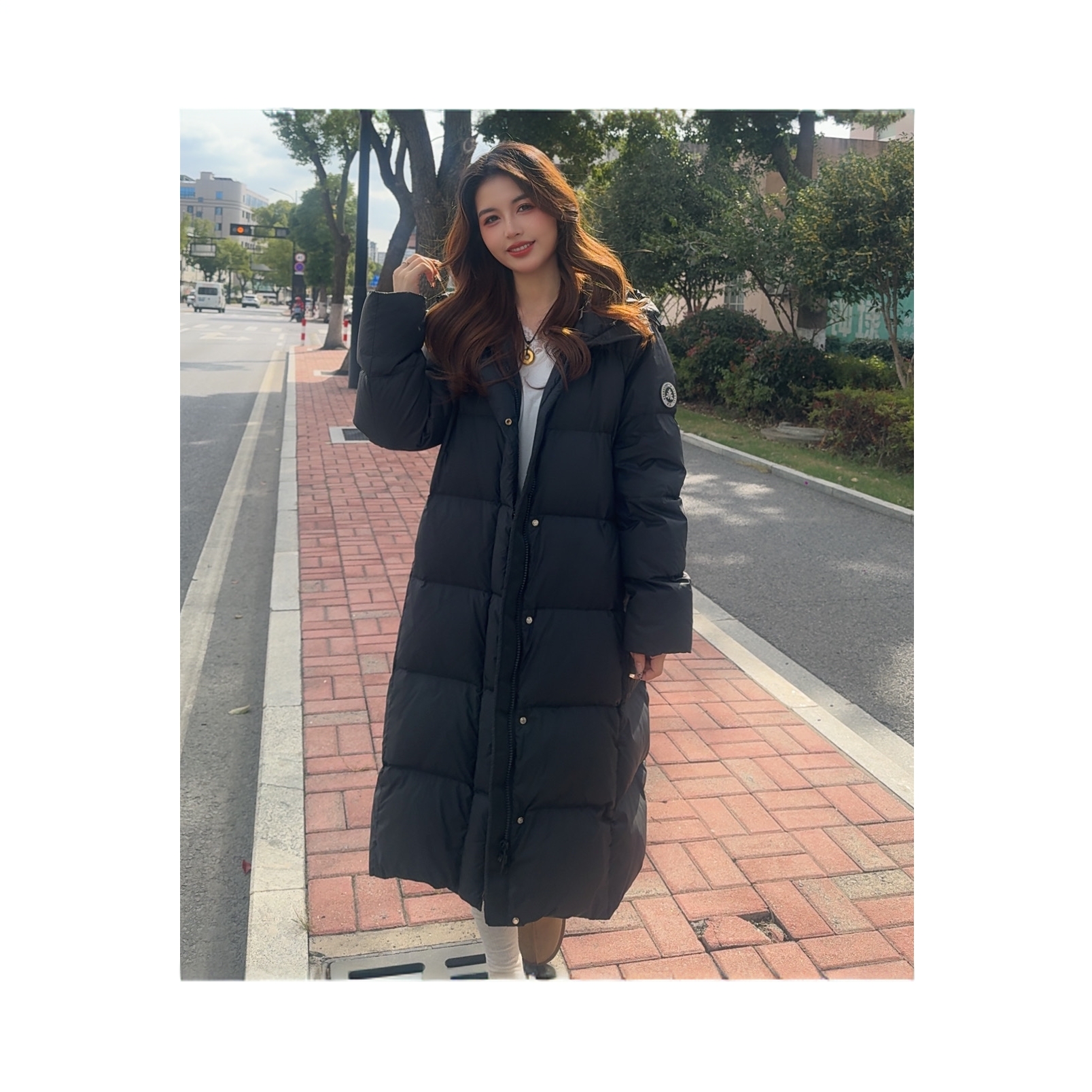 雪山系列2.0 90国标白鸭绒 长款时尚连帽羽绒服情侣加厚保暖