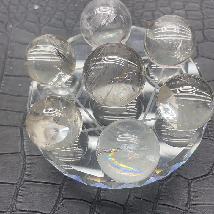 水晶珠宝半成品未镶嵌63白水晶七星盘
