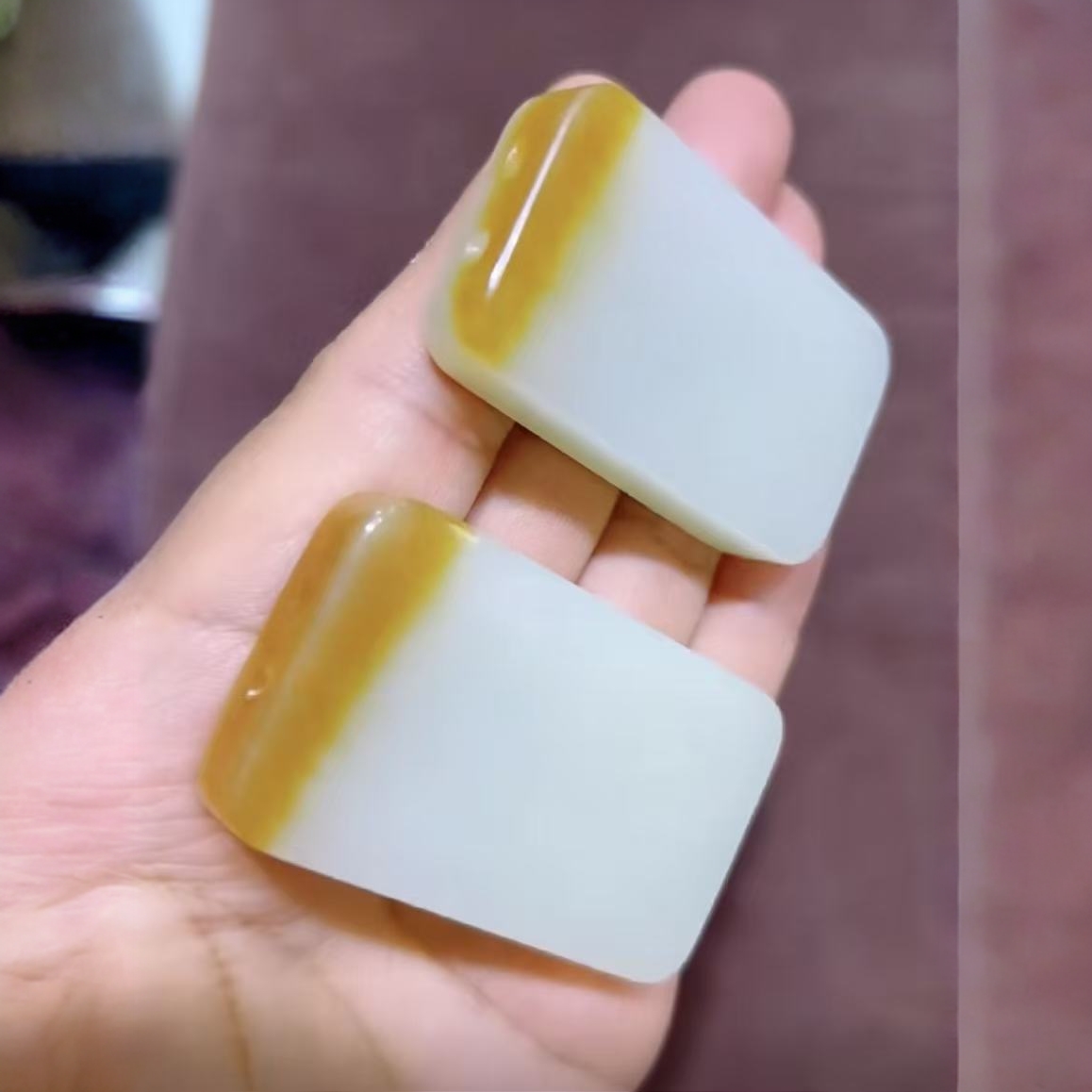 新疆和田玉且末料糖白飘糖平安无事牌挂件温润细腻百搭