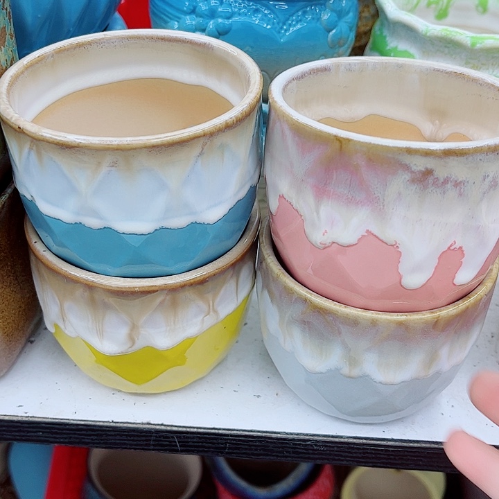 多肉绿植陶瓷花盆9.9包邮，有孔