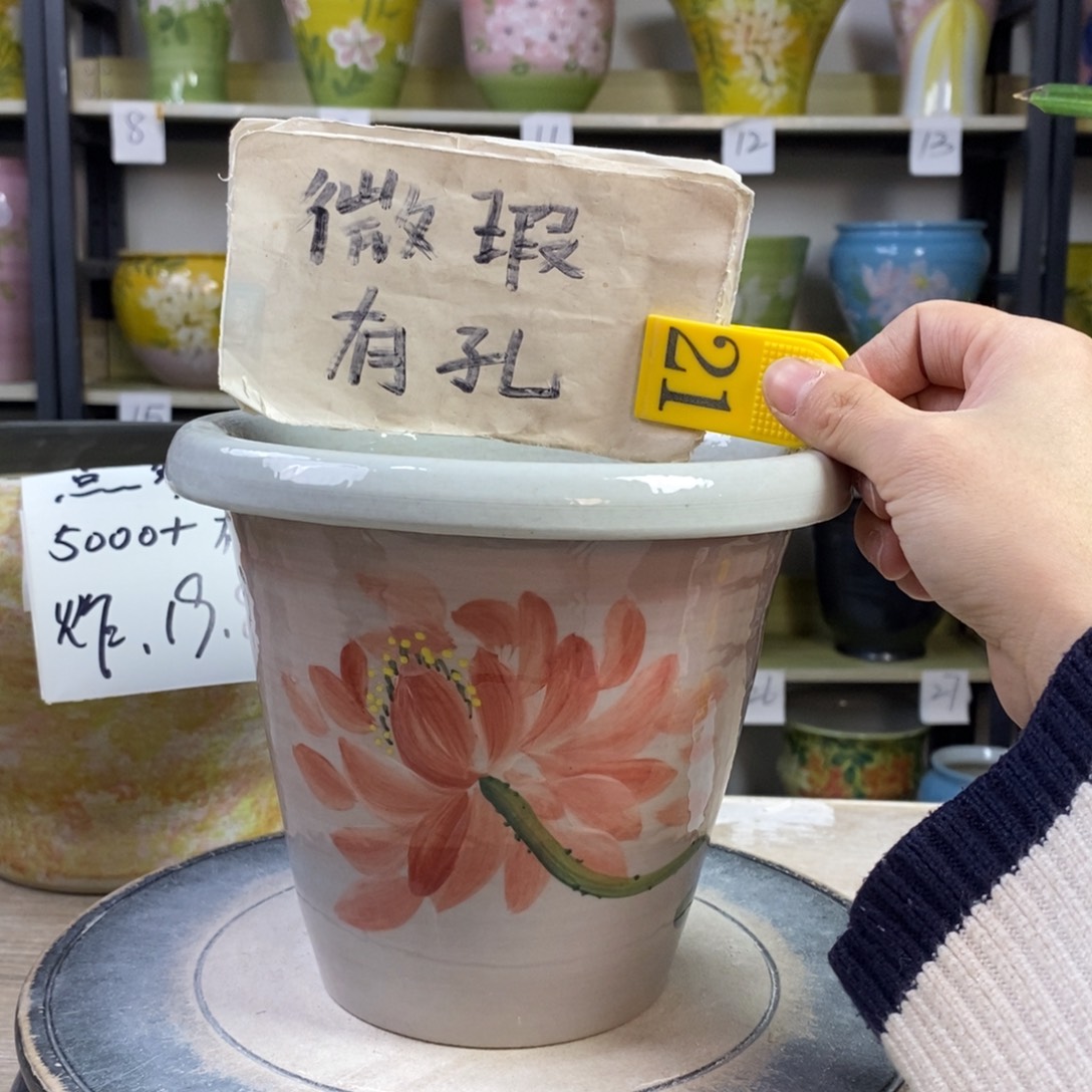 景德镇手工手绘陶瓷花盆