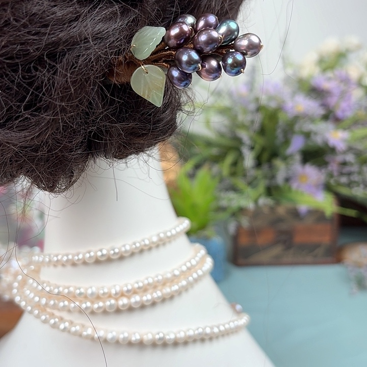 淡水珍珠发饰未镶嵌