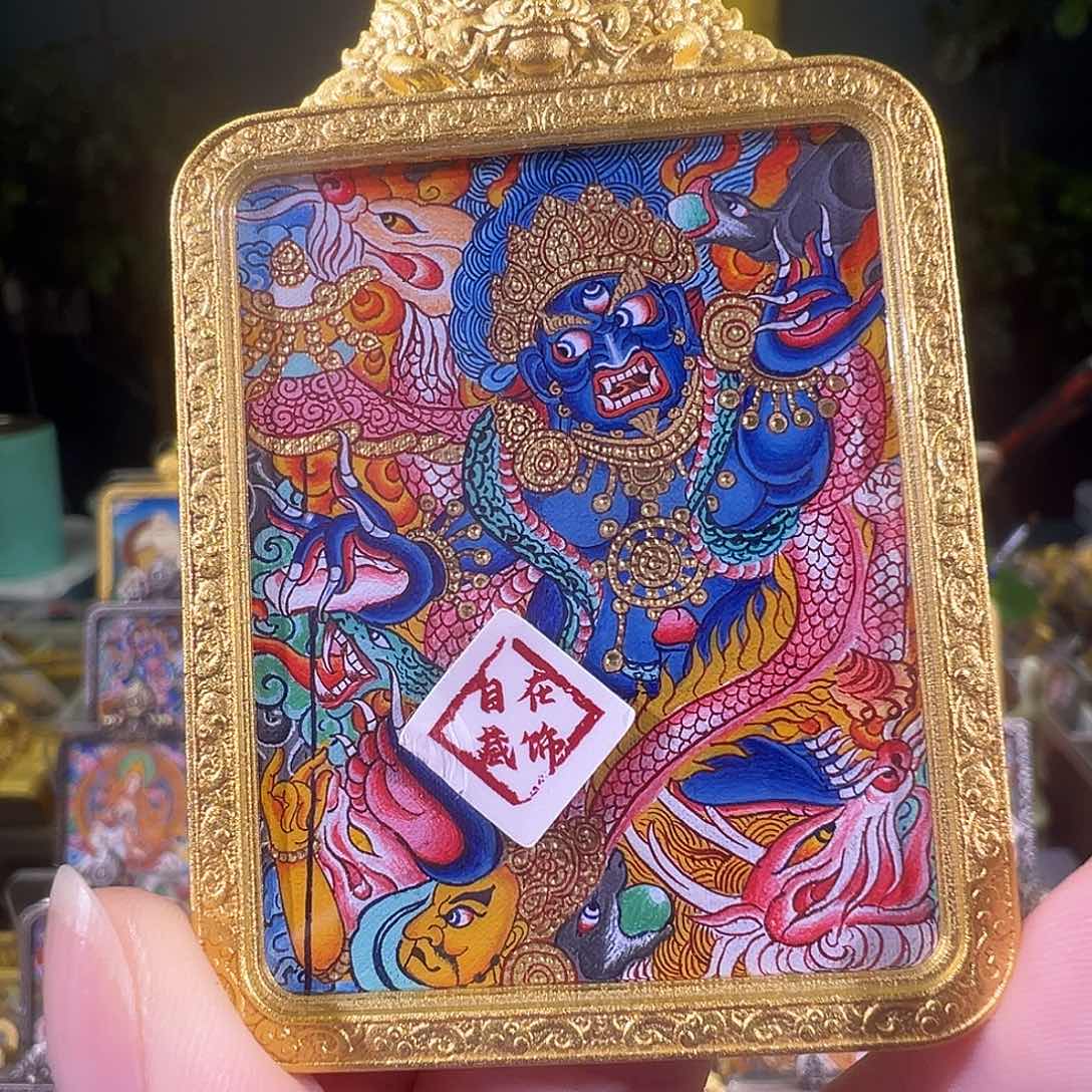 吊坠黑财配你纯手绘唐卡