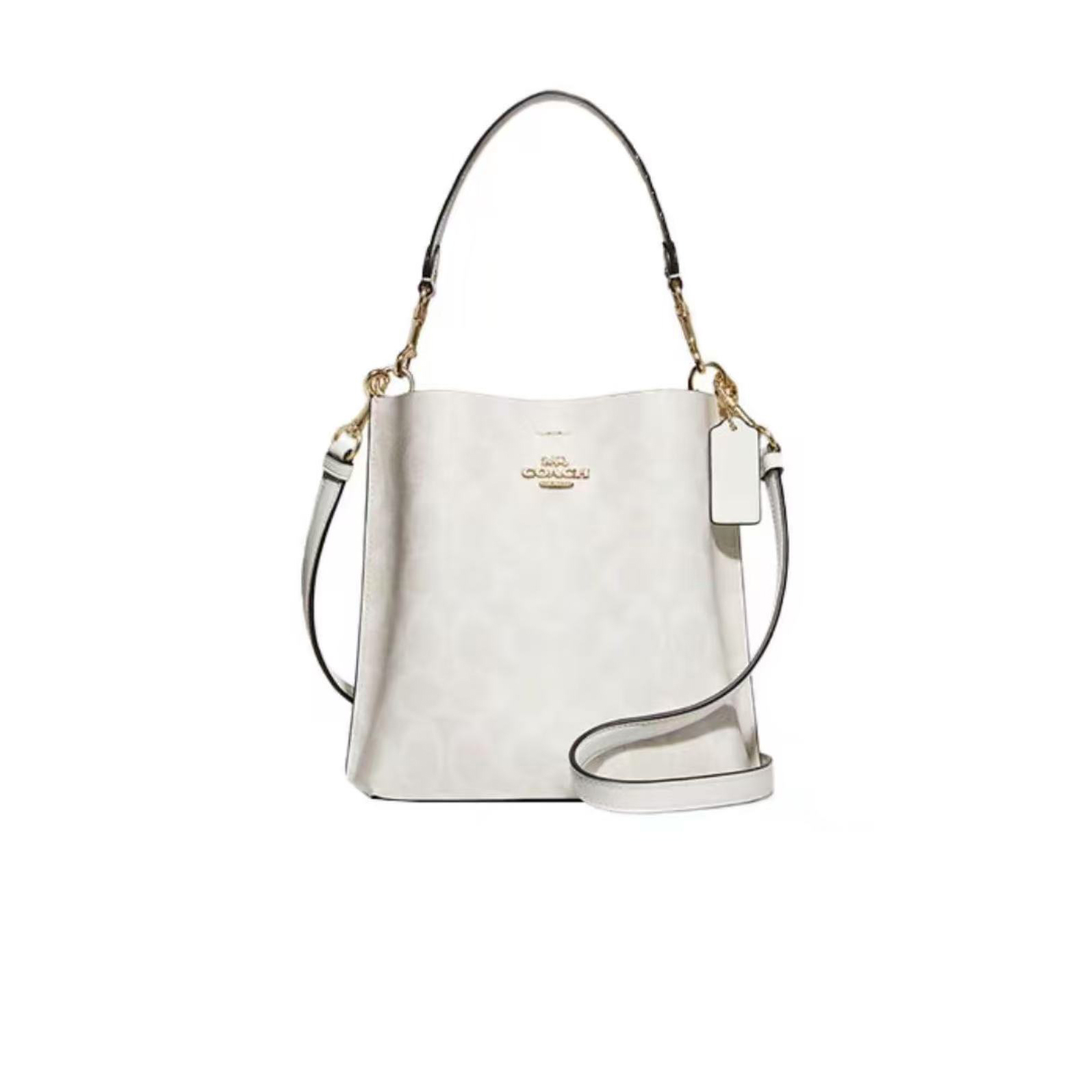 95新 COACH/蔻驰 95新/蔻驰冰川白老花水桶包/JMDD81/20X21X10