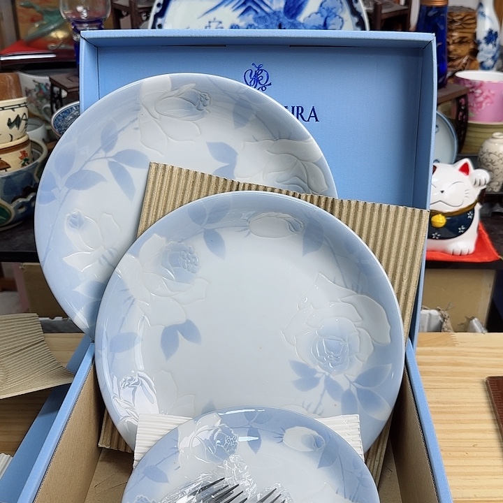 瓷片桂由美百合花浮雕2大5小啊啊啊啊啊啊