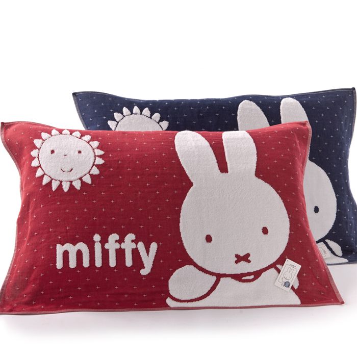 金号米菲纯棉枕巾无捻双层纱布卡通图案成人家用单人枕巾全棉