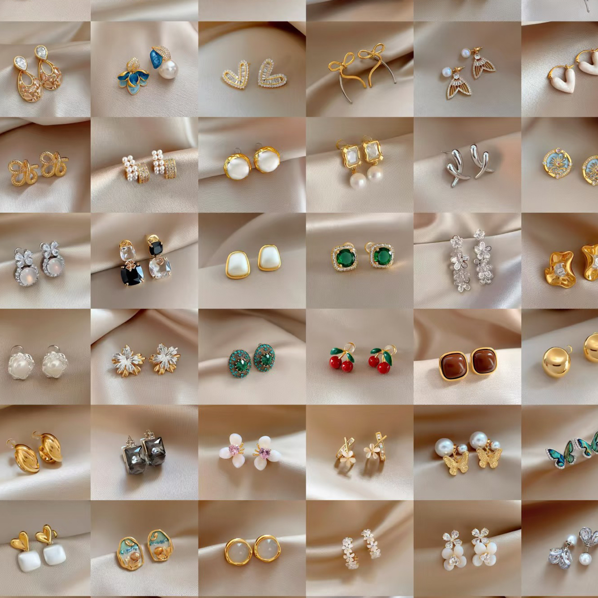 铜合金锆石耳饰 直播间扣号下单链接