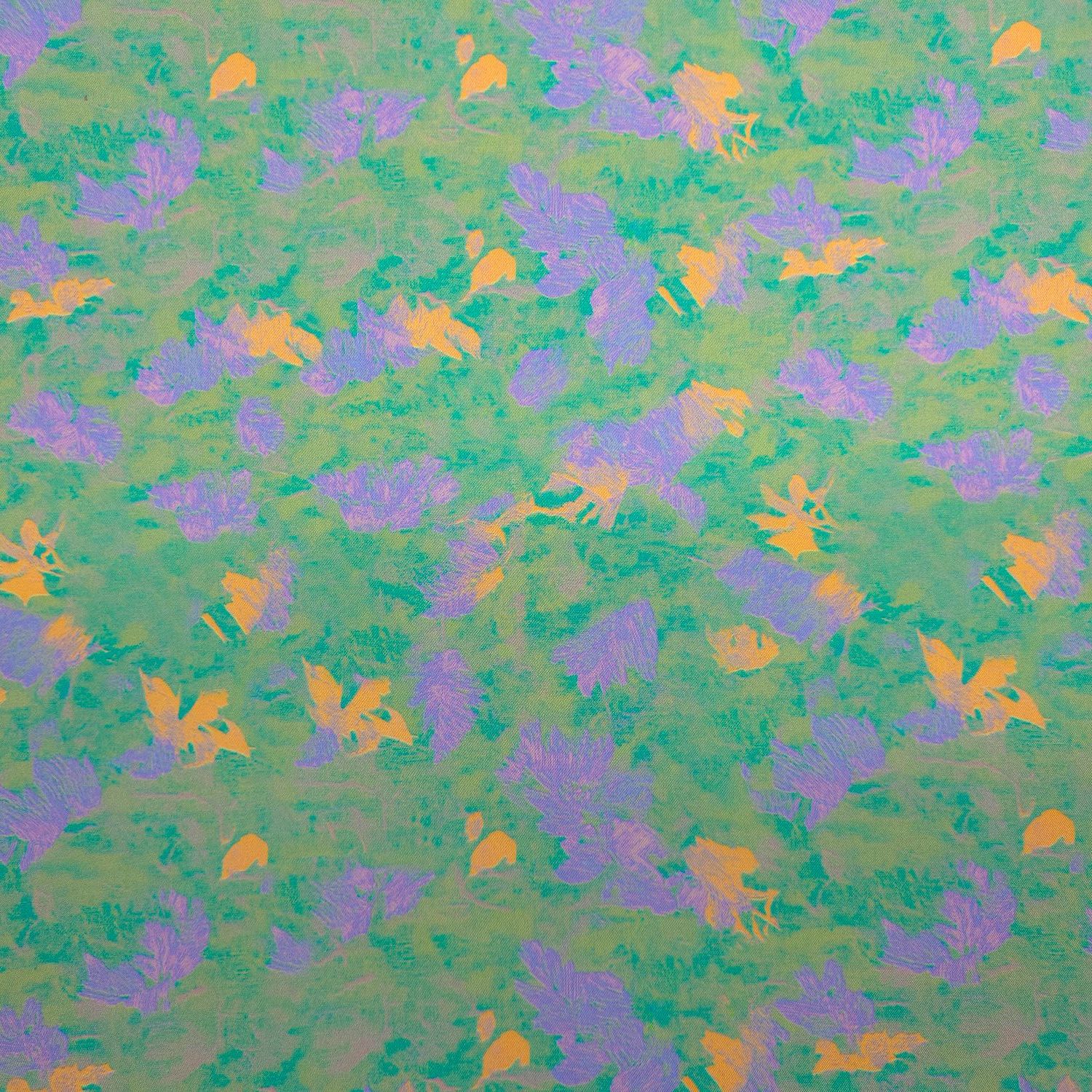 【贡缎棉绸.彩绘】新款贡缎棉绸面料（2米包邮）