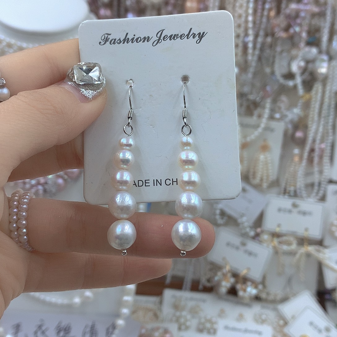 耳饰淡水珍珠银S925镶嵌