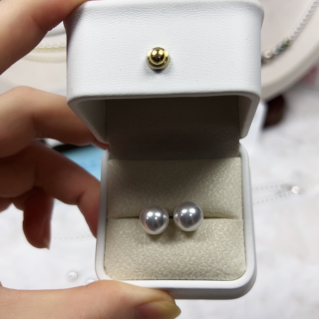 非金属925银白珠耳钉