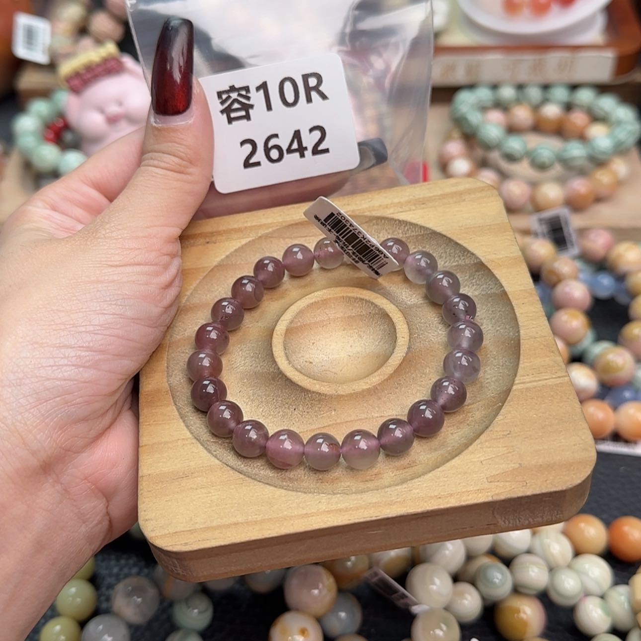 【闪购商品】石英质玉手链合金奶**尼R2642