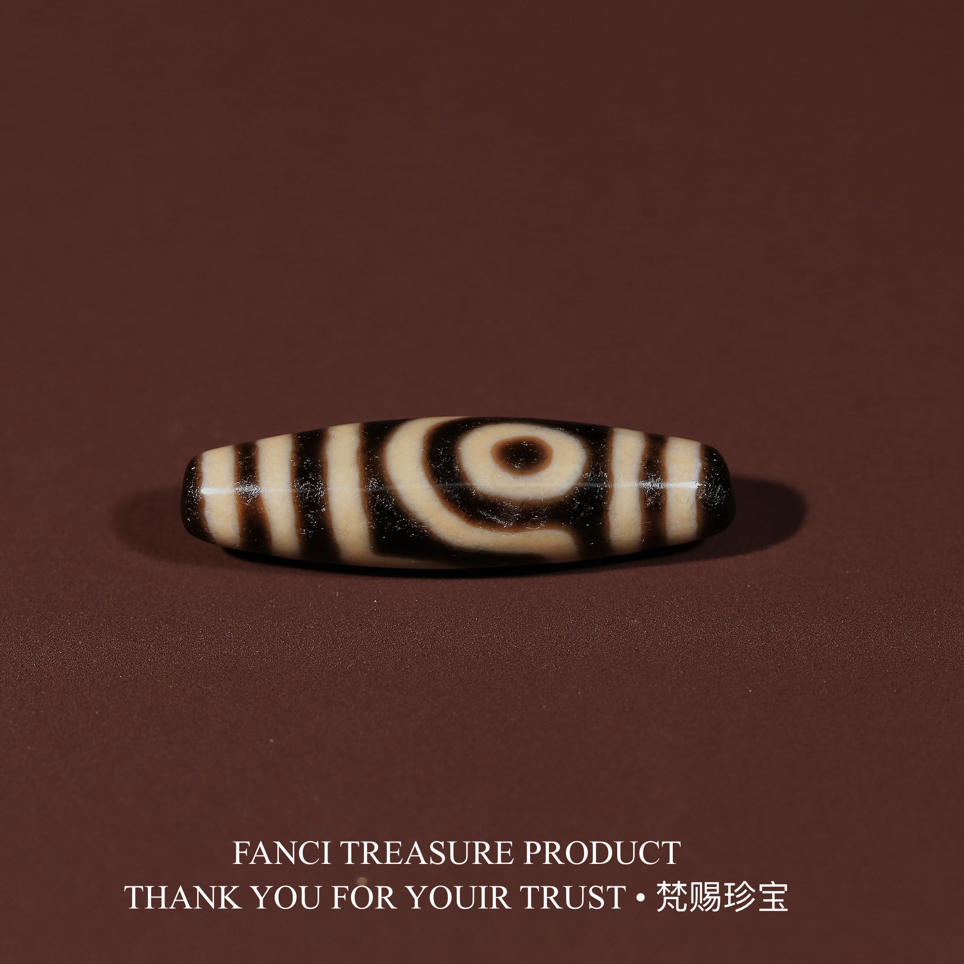 梵赐珍宝·【上肯老超顶】一代老台湾如意二眼44.8x12.3mm天珠Y