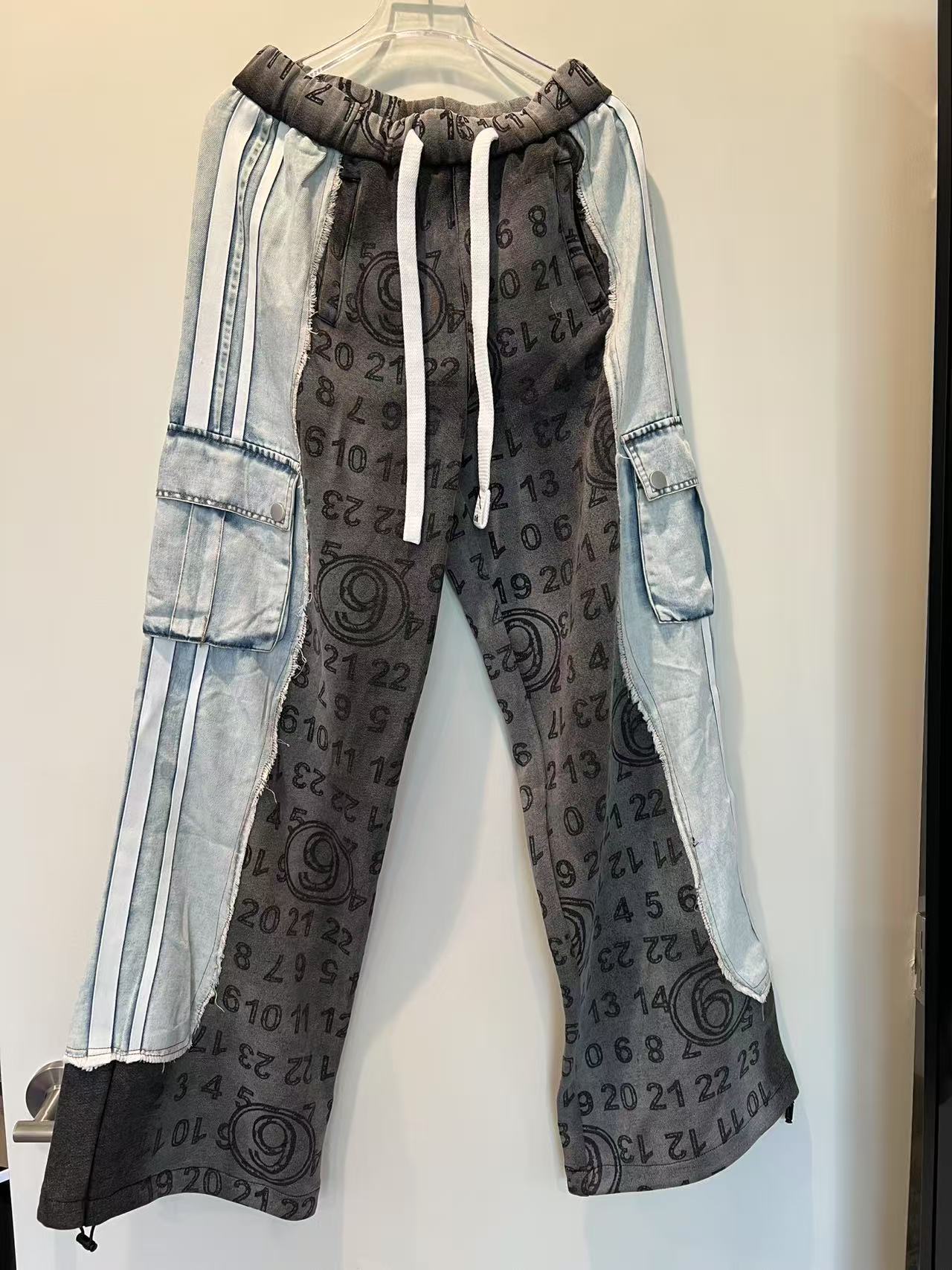 T51 牛仔洋气时尚黑色加绒重工秋冬公主百搭裤子