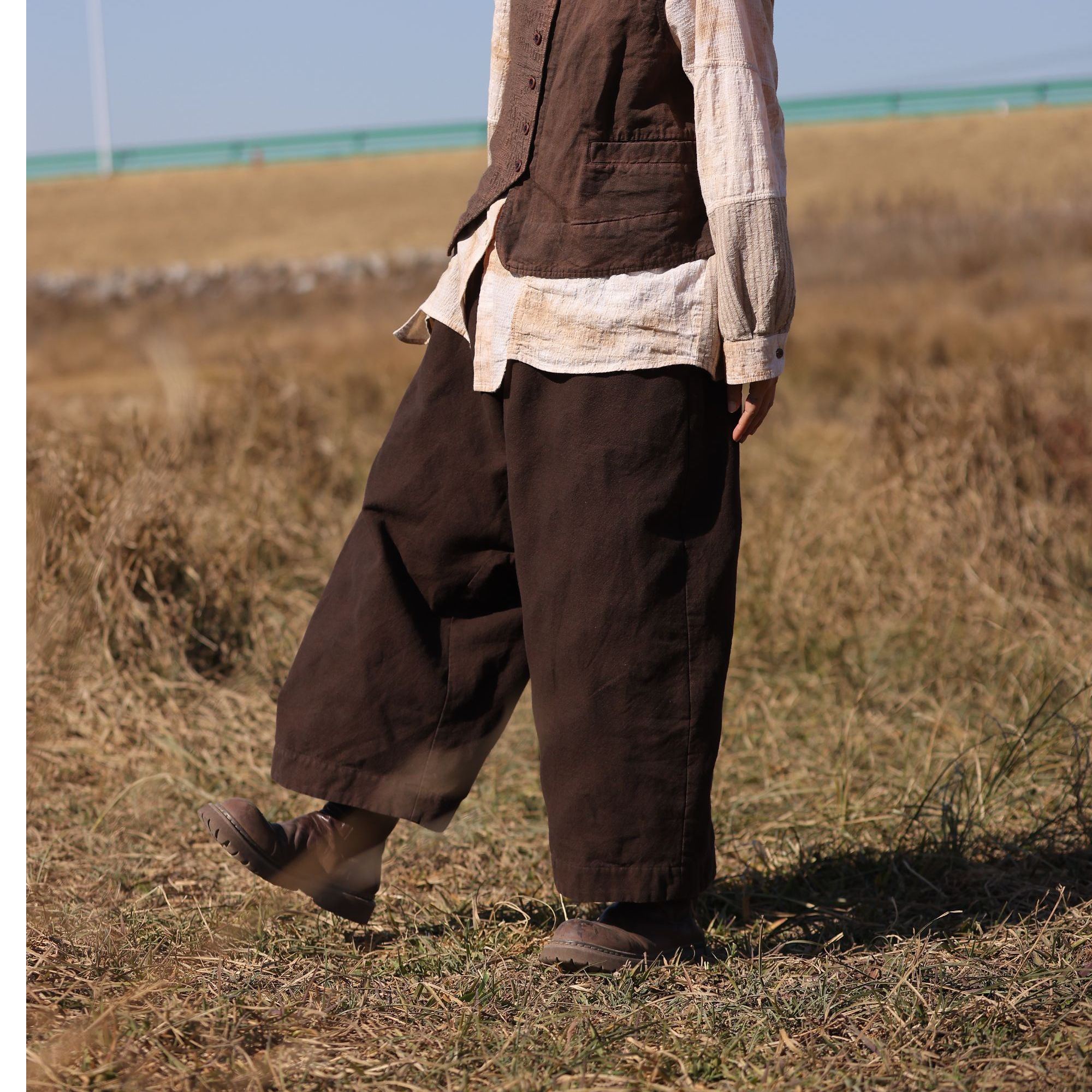 西子分享 6980 古蘭木  植物染 休闲 直筒 宽松 【裤子】