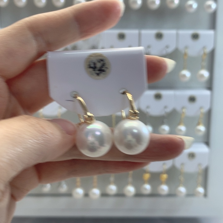 淡水珍珠耳饰银S925镶嵌