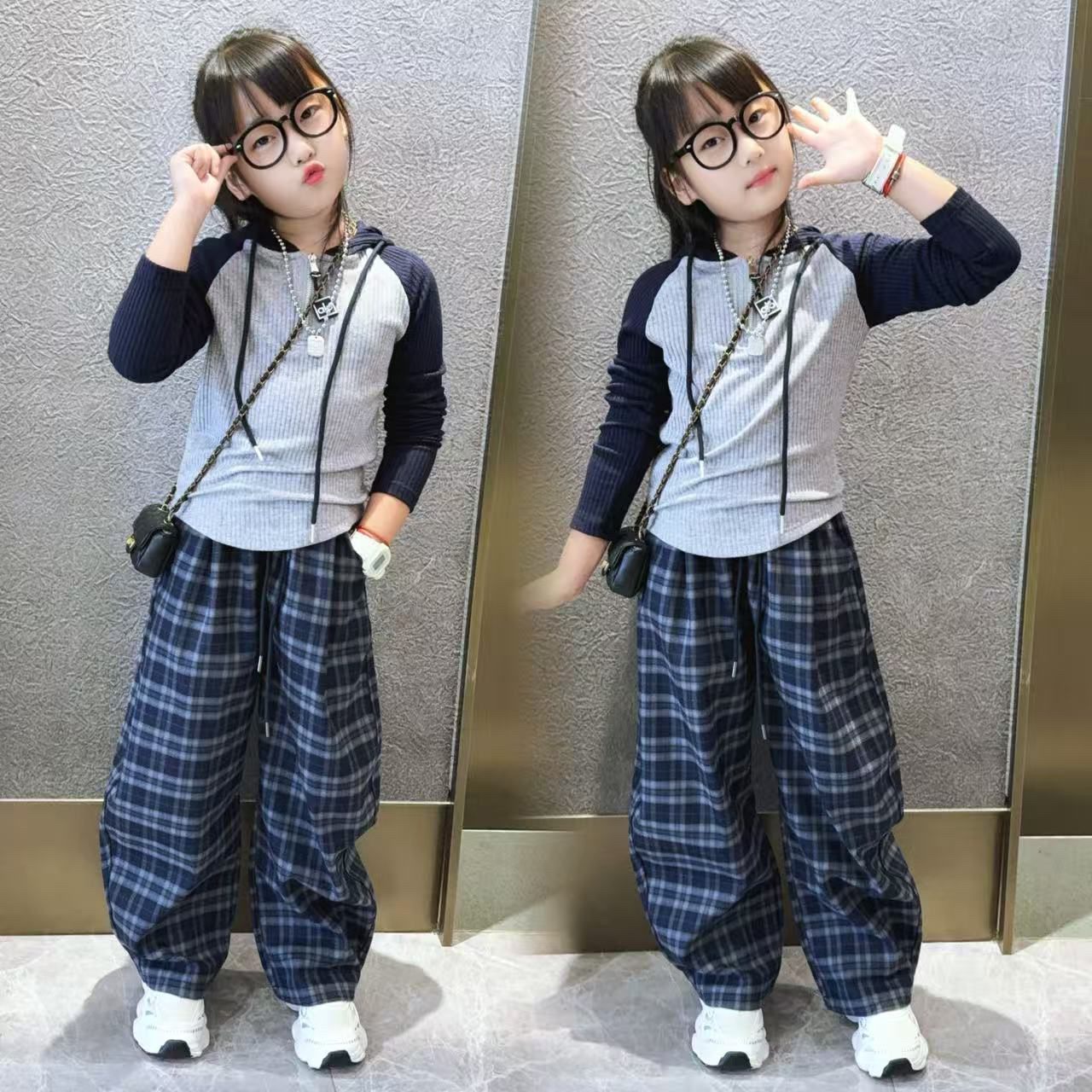 女童针织衫春秋款2025新款洋气中大童休闲秋季潮牌女孩毛衣打底衫