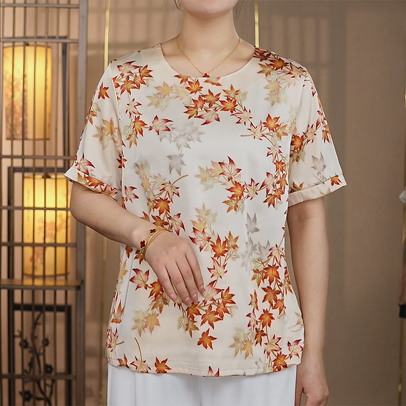 【072橘枫叶】2025年新款百搭洋气显气质中老年女装衬衫