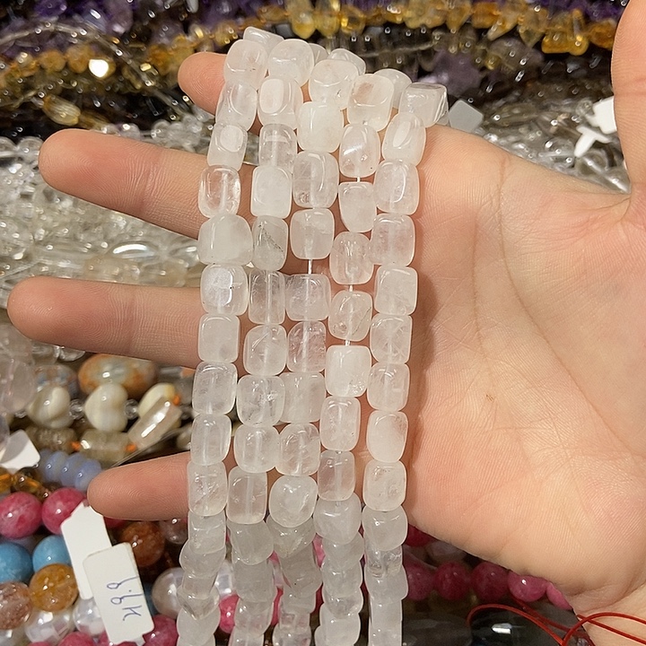 珠宝半成品银S925镶嵌紫晶白水晶方糖