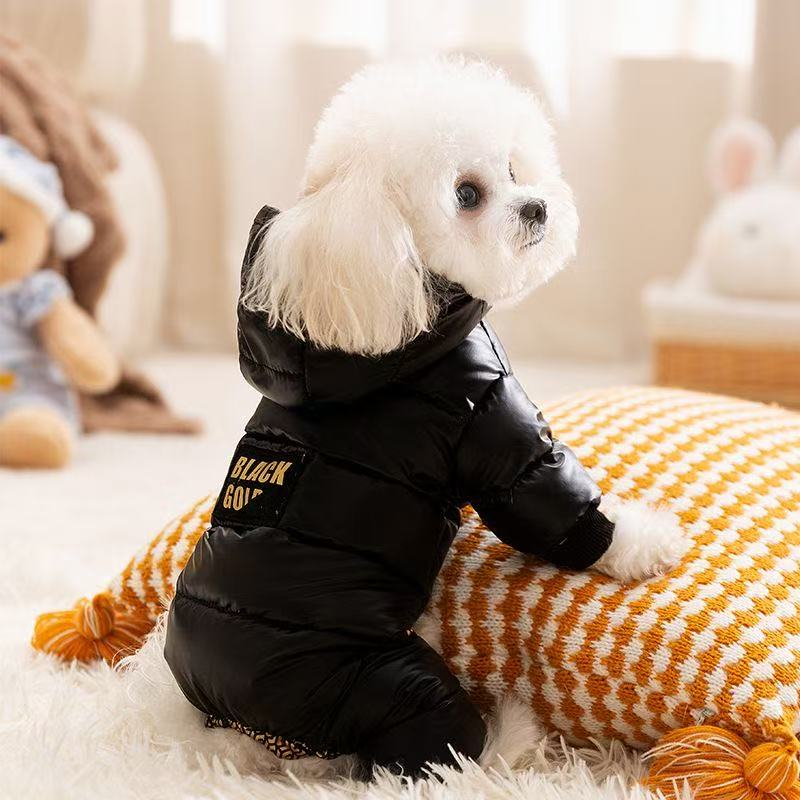 宠物狗狗石墨烯黑金系列四脚羽绒服比熊雪纳瑞小型幼犬秋冬款衣服