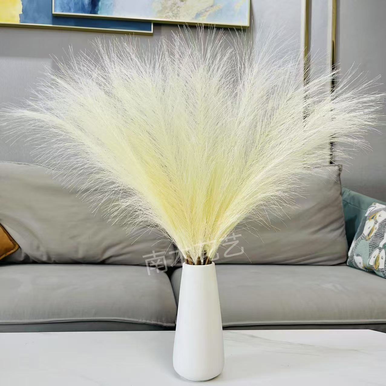 仿真芦苇花不掉毛网红芦苇草客厅餐桌假花摆件结婚装饰假花束摆设