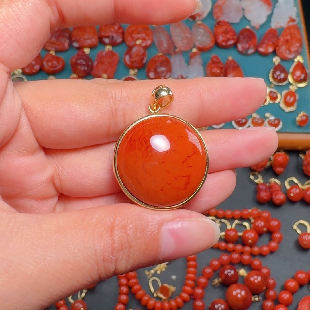 南红玛瑙南红银S925镶嵌