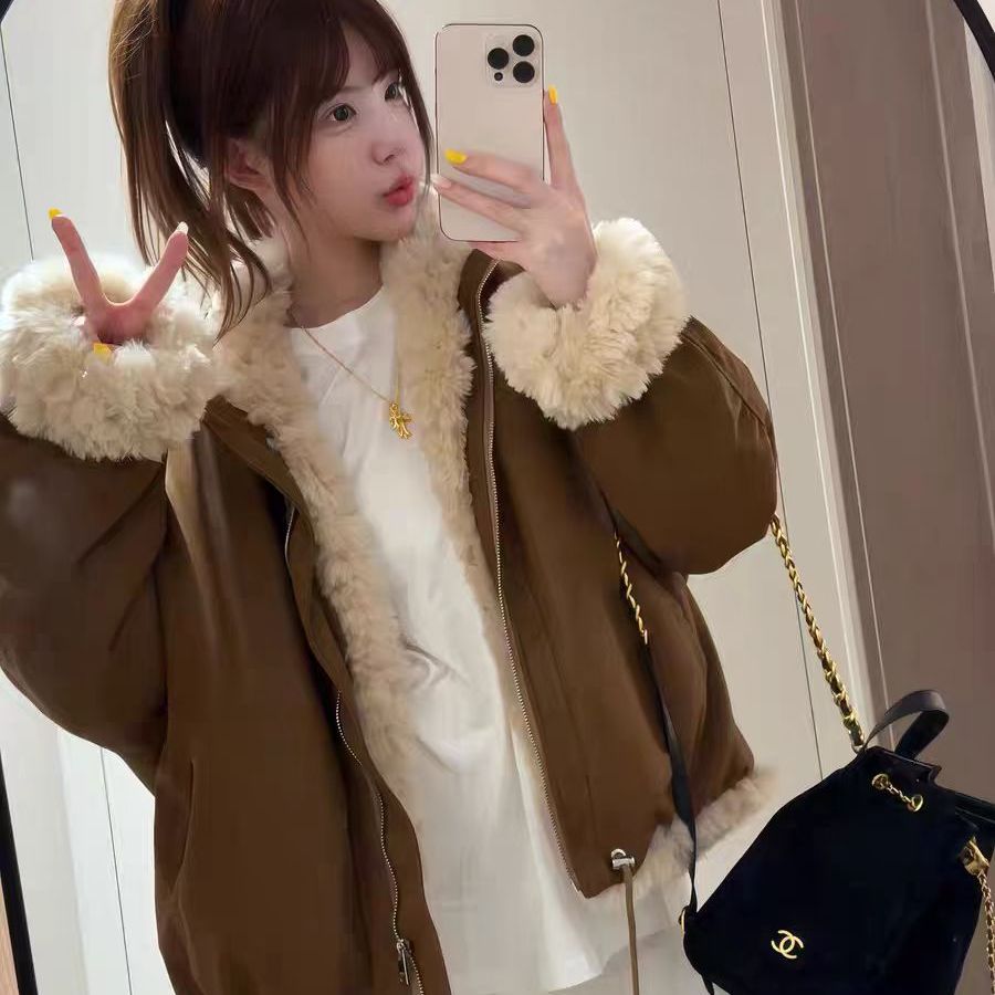 「北岛日记」JJ051877双面穿派克服加厚毛毛外套女冬季新款