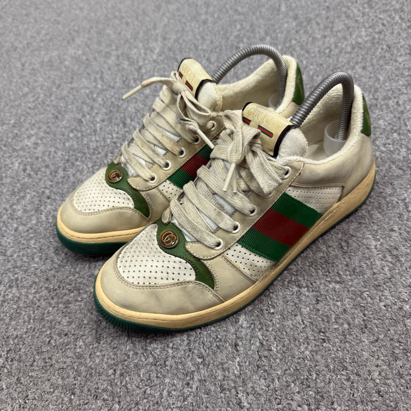 95新 GUCCI/古驰 15131444 Gucci古驰 灰绿脏脏鞋 6码95新