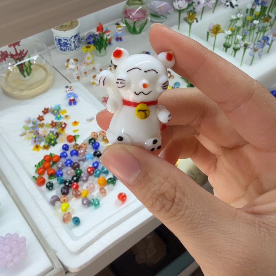 琉璃手工艺品小招财猫